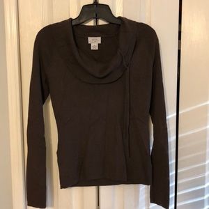 Ann Taylor LOFT Brown Cowl Neck